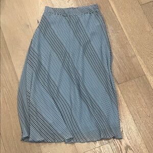 Ganni Striped A-Line Skirt in Blue and White